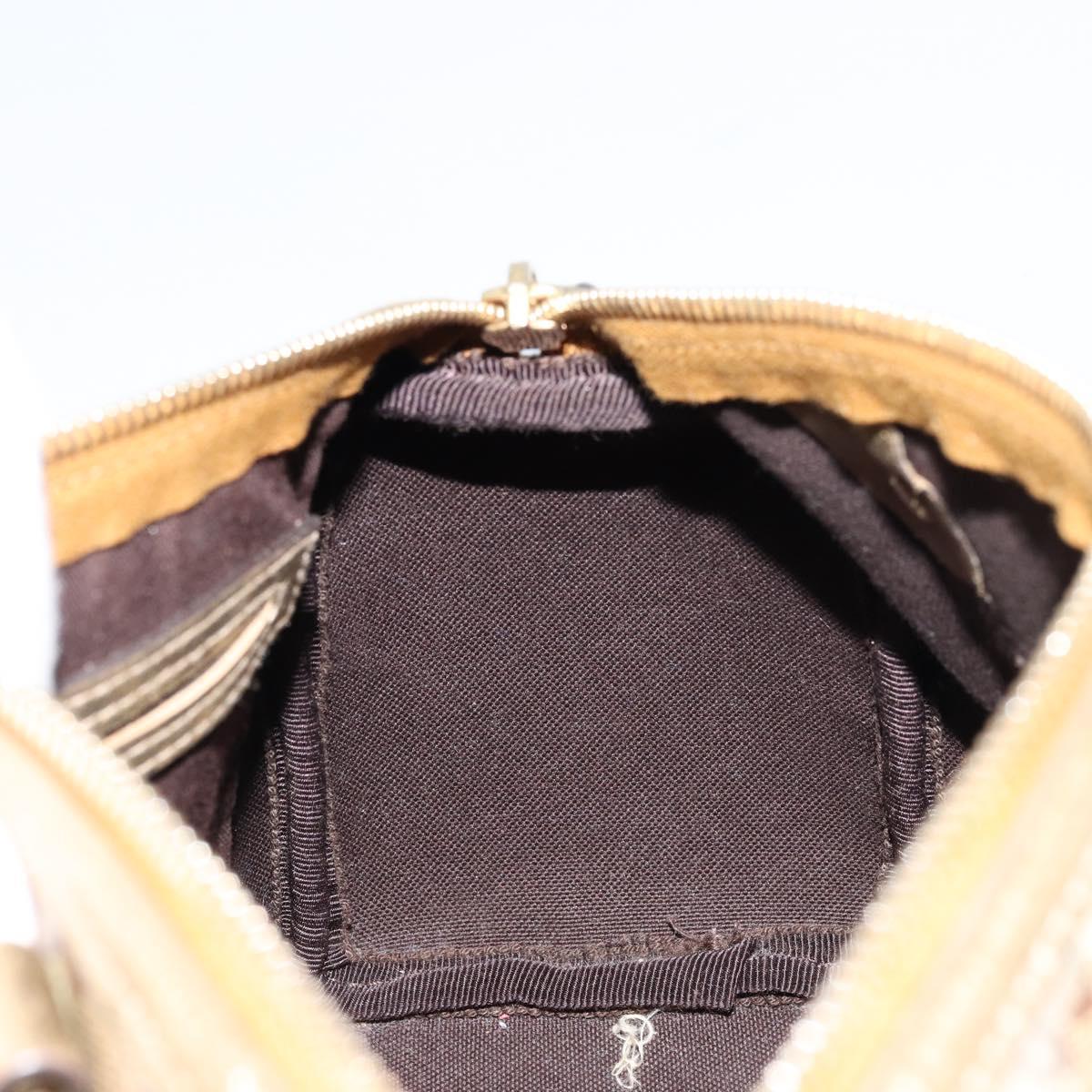 GUCCI GG Crystal Mini Boston Bag Coated Canvas Beige Gold 193604 Auth 178062