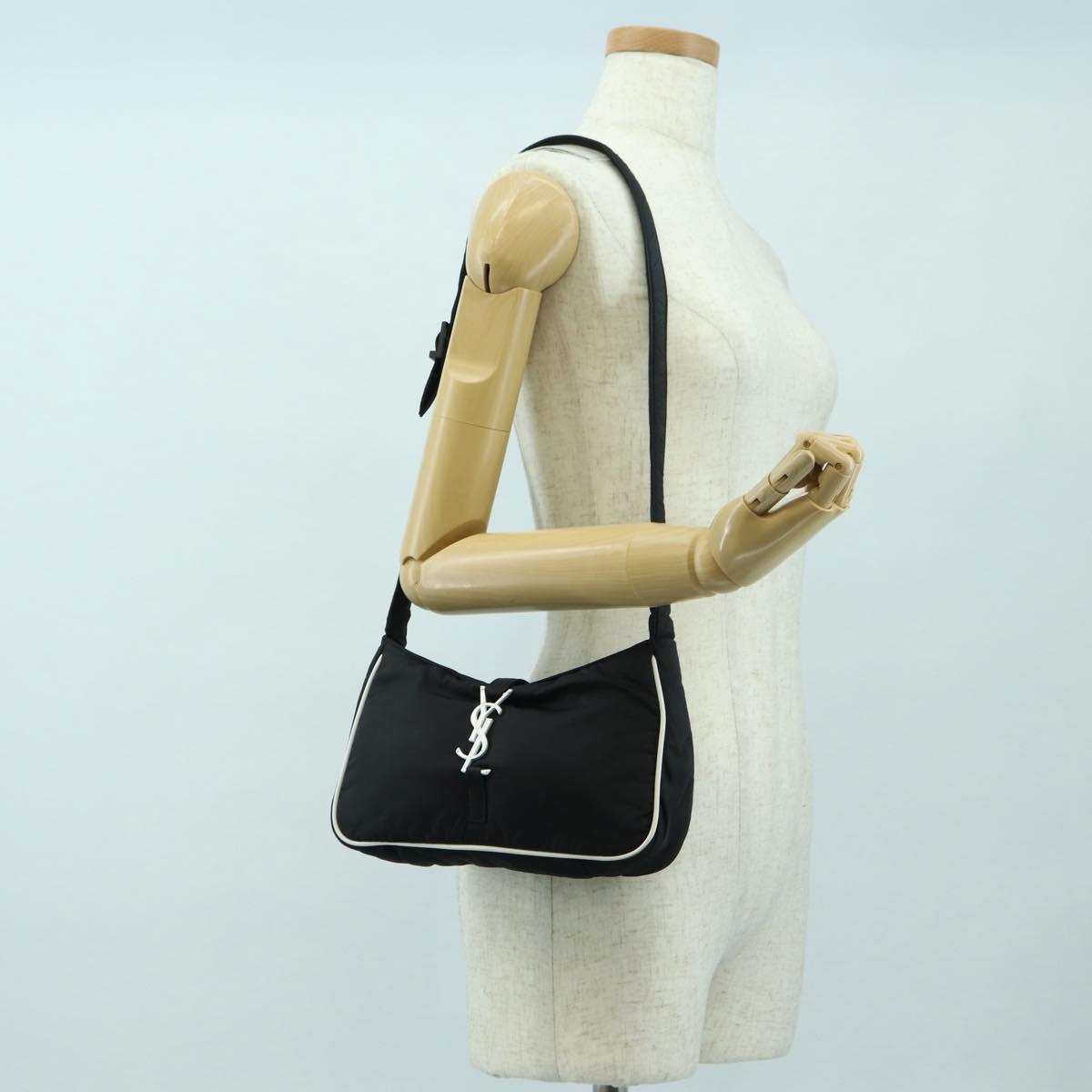 SAINT LAURENT Shoulder Bag Nylon Black Auth 178069SAM