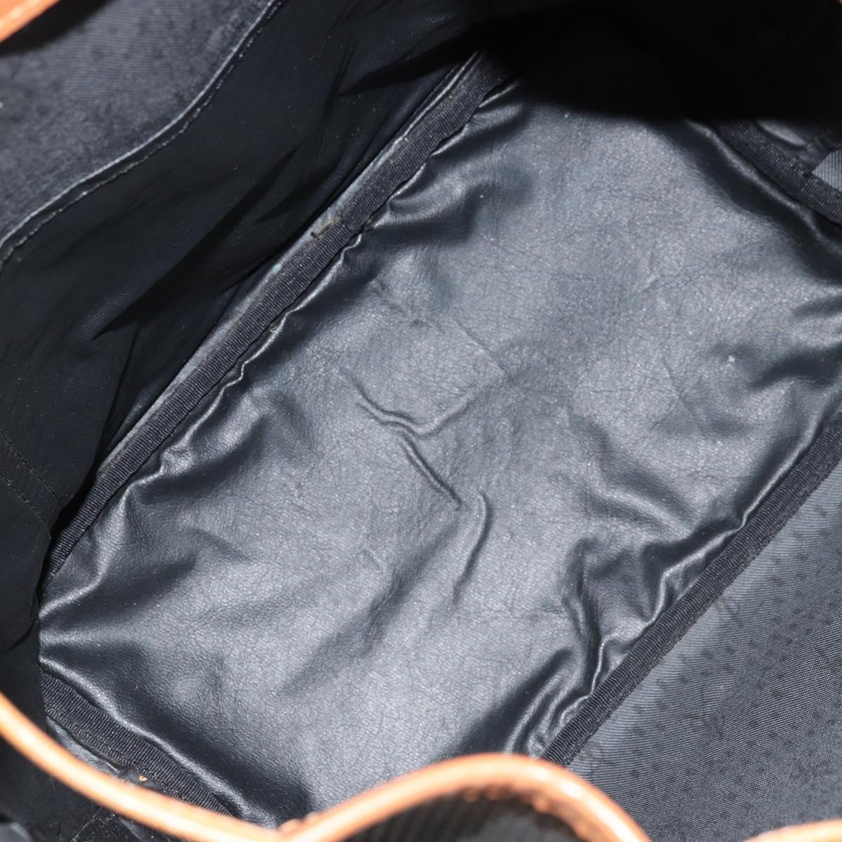 SAINT LAURENT Shoulder Bag PVC Black Gold Auth 178070