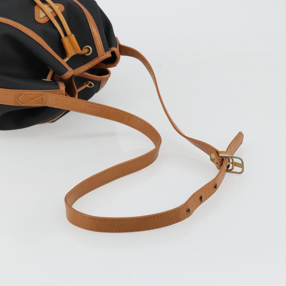 SAINT LAURENT Shoulder Bag PVC Black Gold Auth 178070
