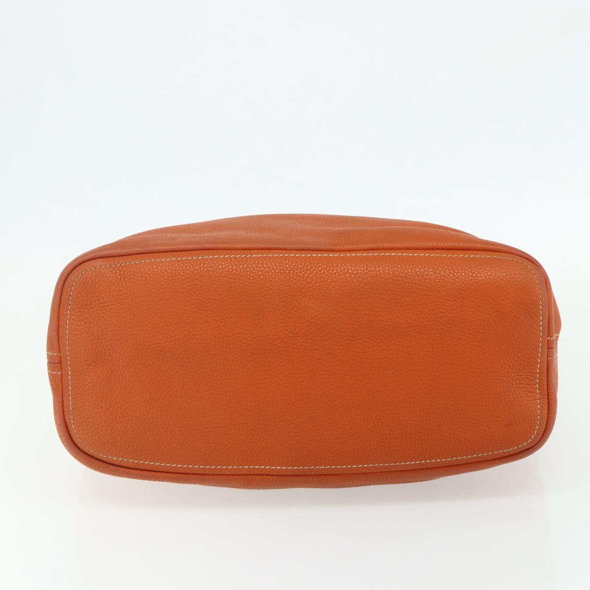 PRADA Shoulder Bag Leather Orange Gold Auth 178079A