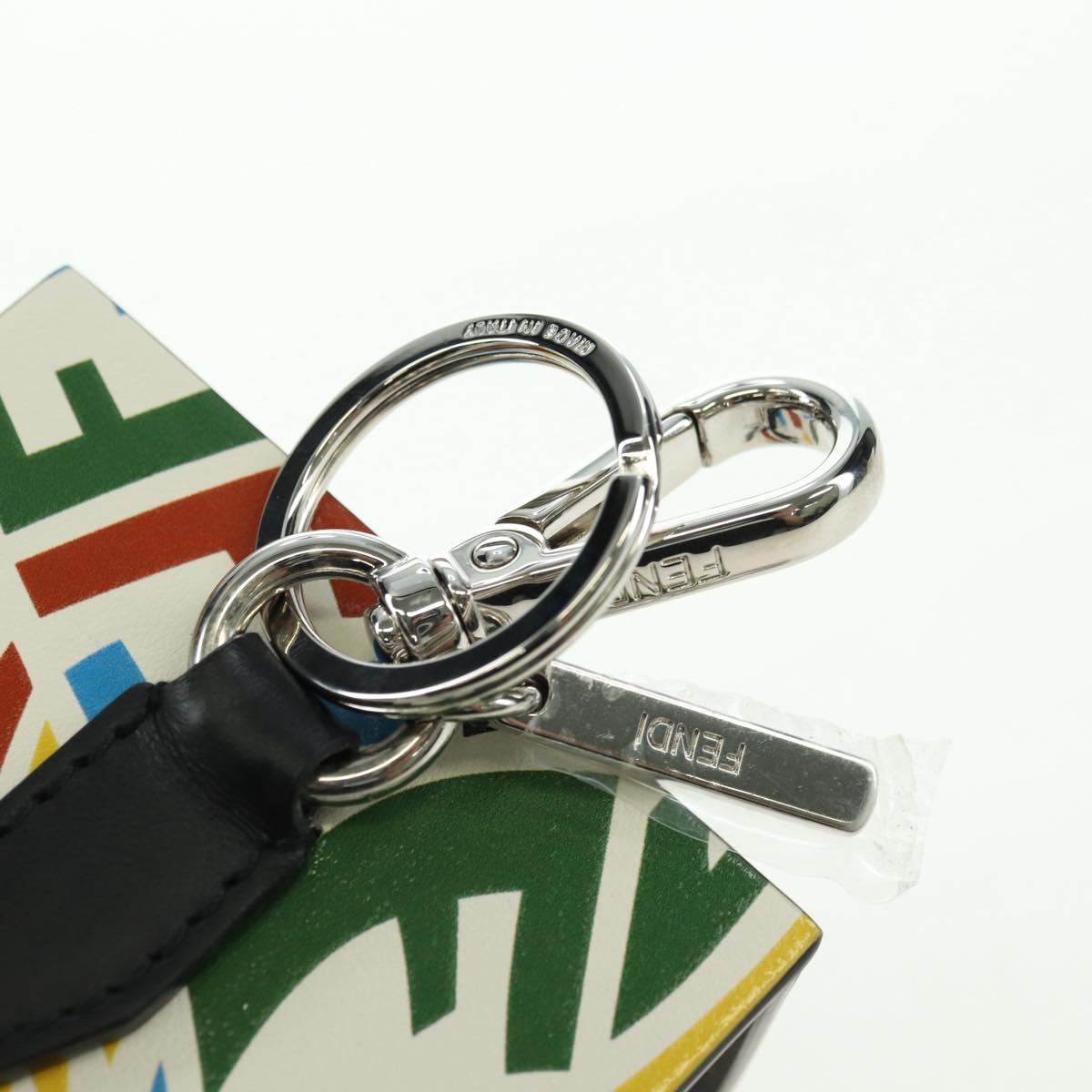 FENDI FF Vertigo Bag Charm Leather Multicolor Auth 178086M
