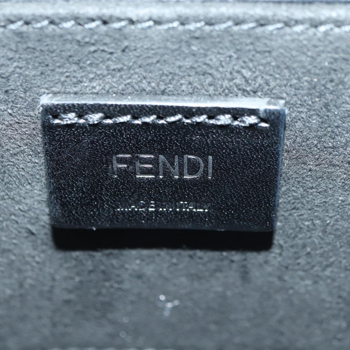 FENDI FF Vertigo Bag Charm Leather Multicolor Auth 178086M