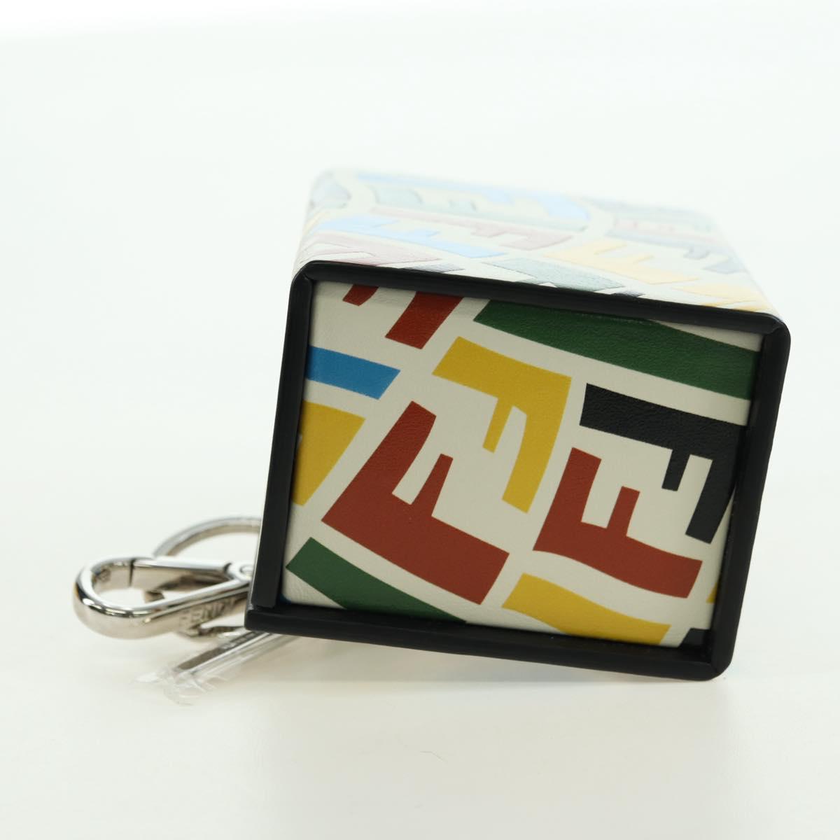FENDI FF Vertigo Bag Charm Leather Multicolor Auth 178086M