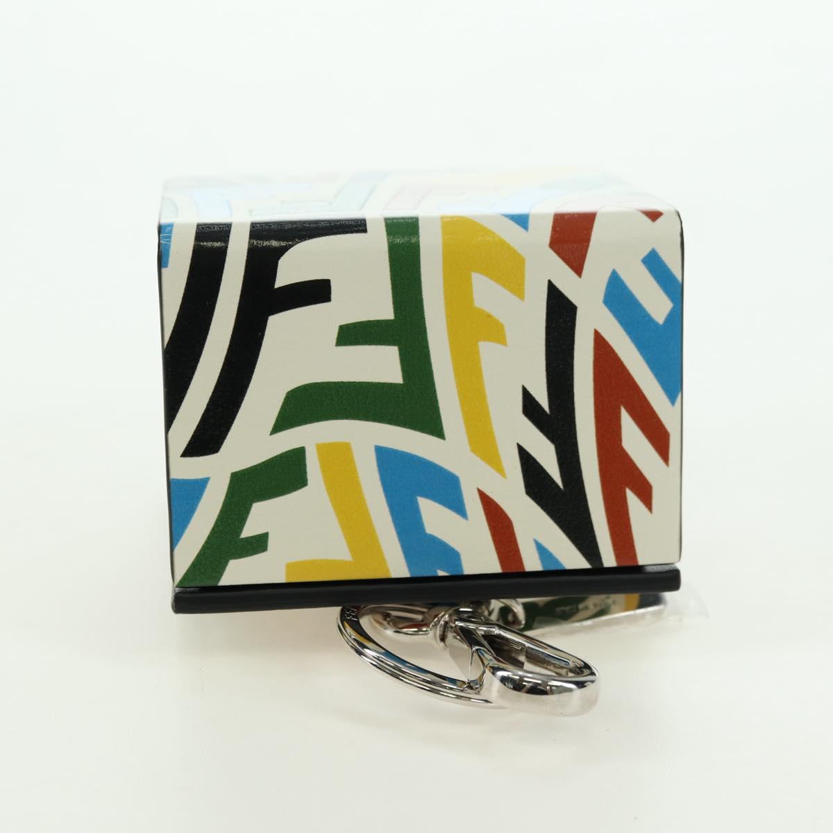 FENDI FF Vertigo Bag Charm Leather Multicolor Auth 178086M