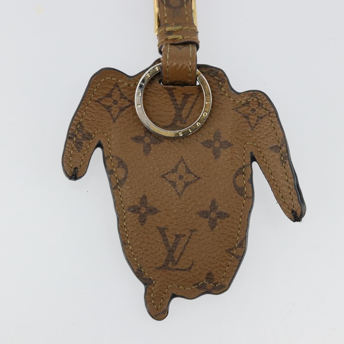 LOUIS VUITTON Catgram Porte Cles Porto Address Charm Black MP2281 Auth 178090A