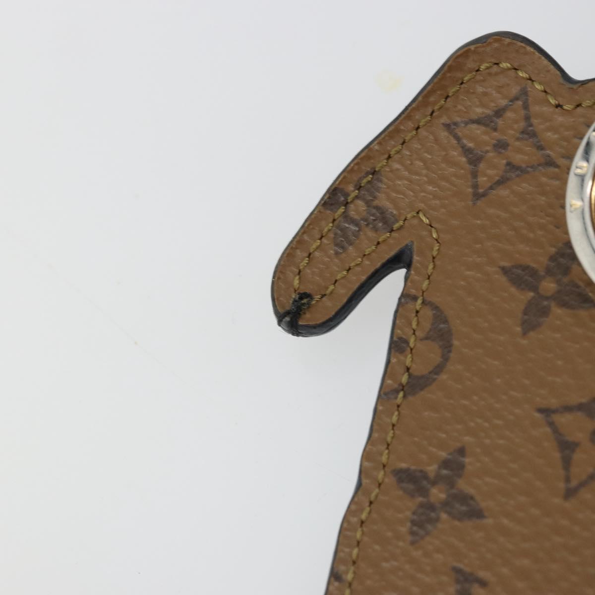 LOUIS VUITTON Catgram Porte Cles Porto Address Charm Black MP2281 Auth 178090A