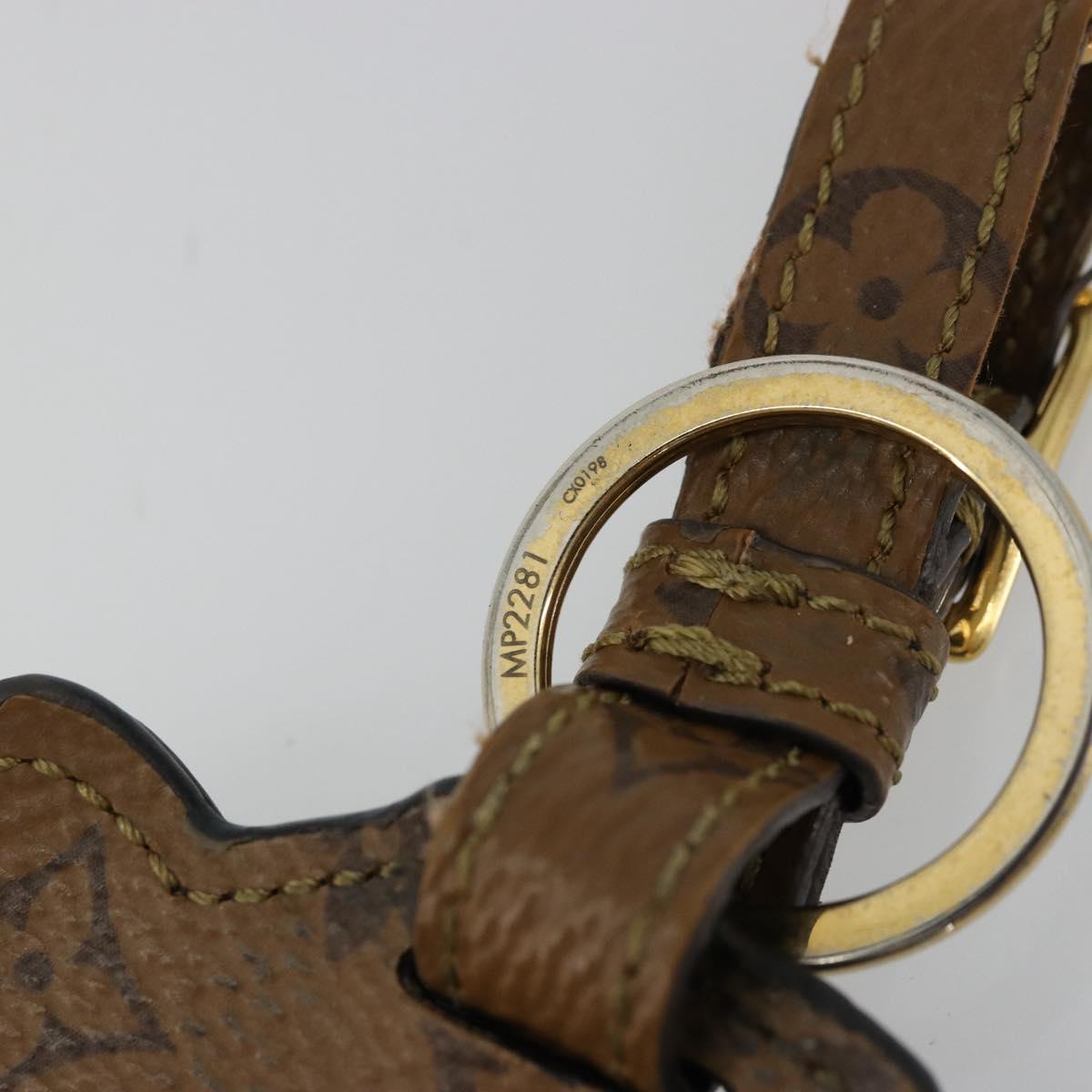 LOUIS VUITTON Catgram Porte Cles Porto Address Charm Black MP2281 Auth 178090A