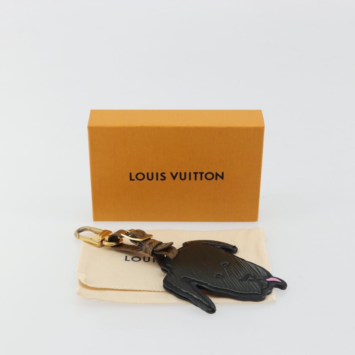LOUIS VUITTON Catgram Porte Cles Porto Address Charm Black MP2281 Auth 178090A