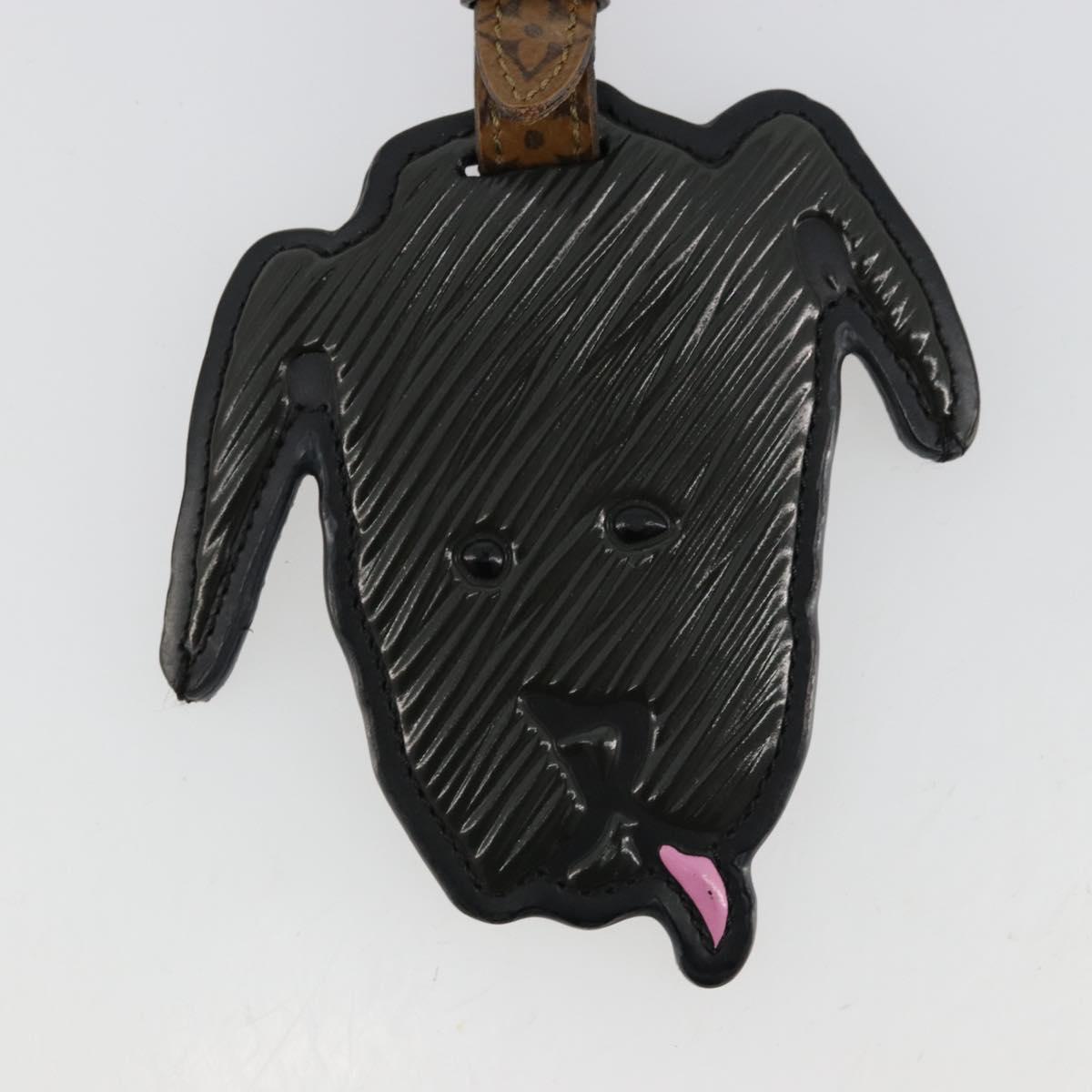 LOUIS VUITTON Catgram Porte Cles Porto Address Charm Black MP2281 Auth 178090A