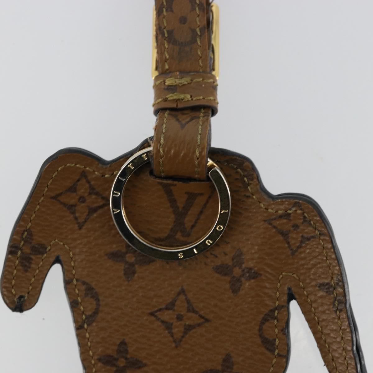 LOUIS VUITTON Catgram Porte Cles Porto Address Charm Black MP2281 Auth 178090A