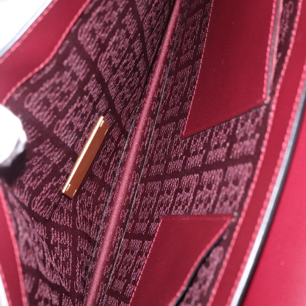 CARTIER Business Bag Leather Bordeaux Gold Auth 178104A