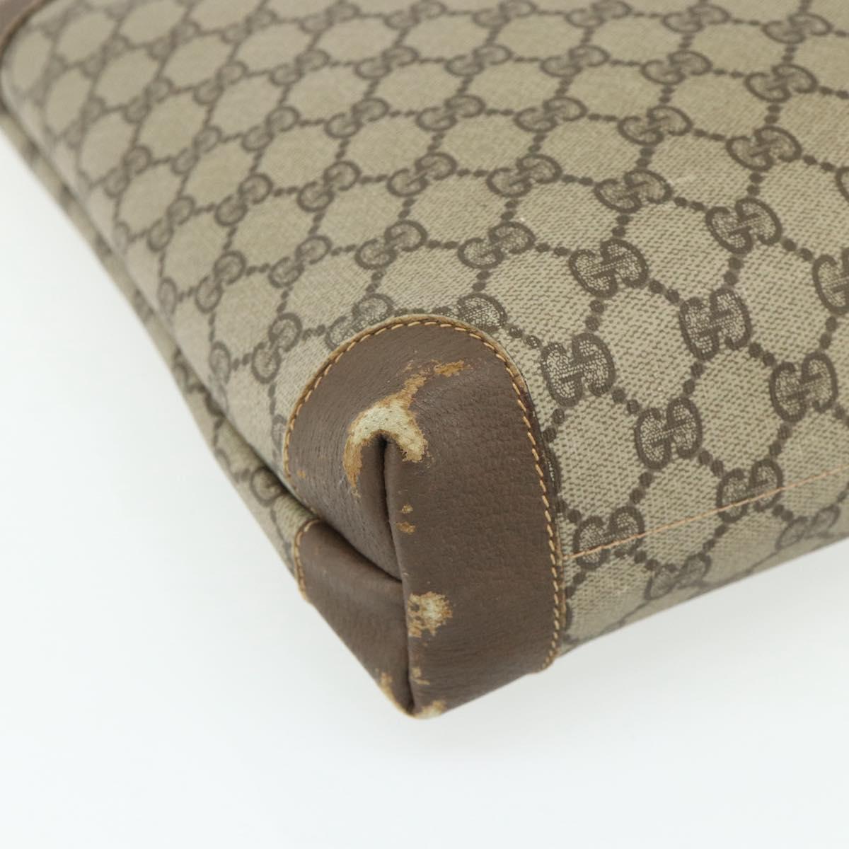 GUCCI GG Supreme Web Sherry Line Tote Bag PVC Beige Red Green Auth 178111