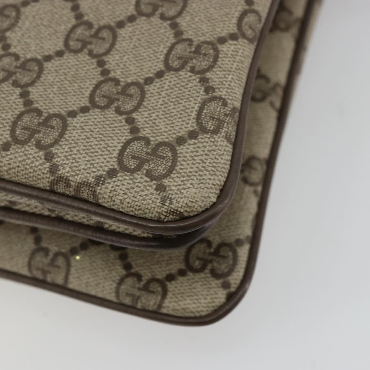 GUCCI GG Supreme Web Sherry Line Bag PVC Beige Gold 14 02 034 Auth 178112