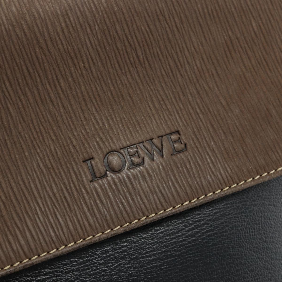 LOEWE Velazquez Hand Bag Leather Black Gold Auth 178120A