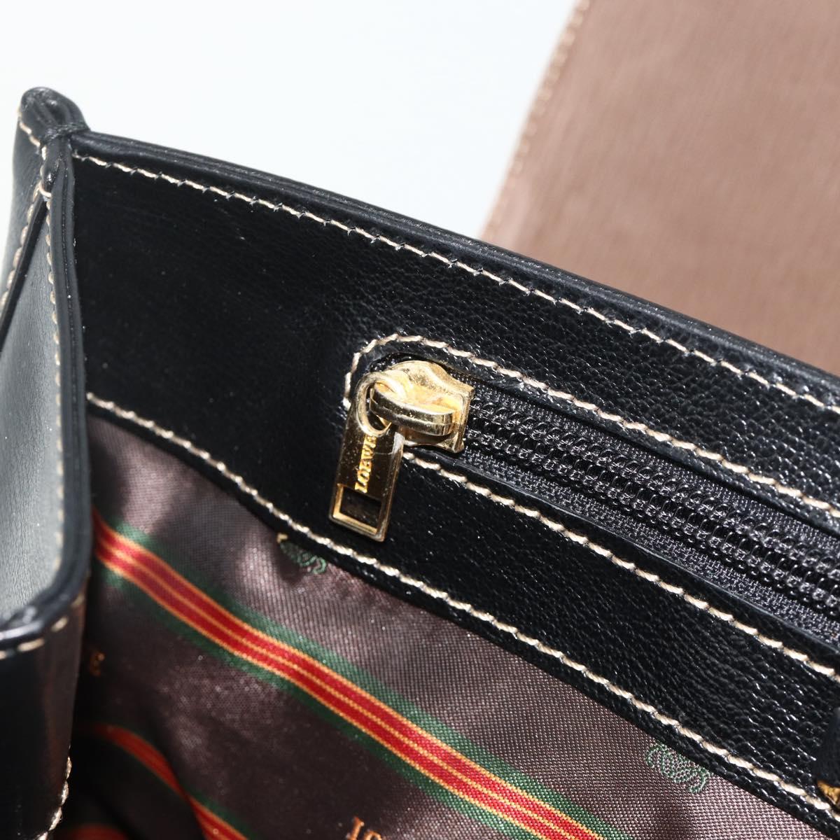 LOEWE Velazquez Hand Bag Leather Black Gold Auth 178120A