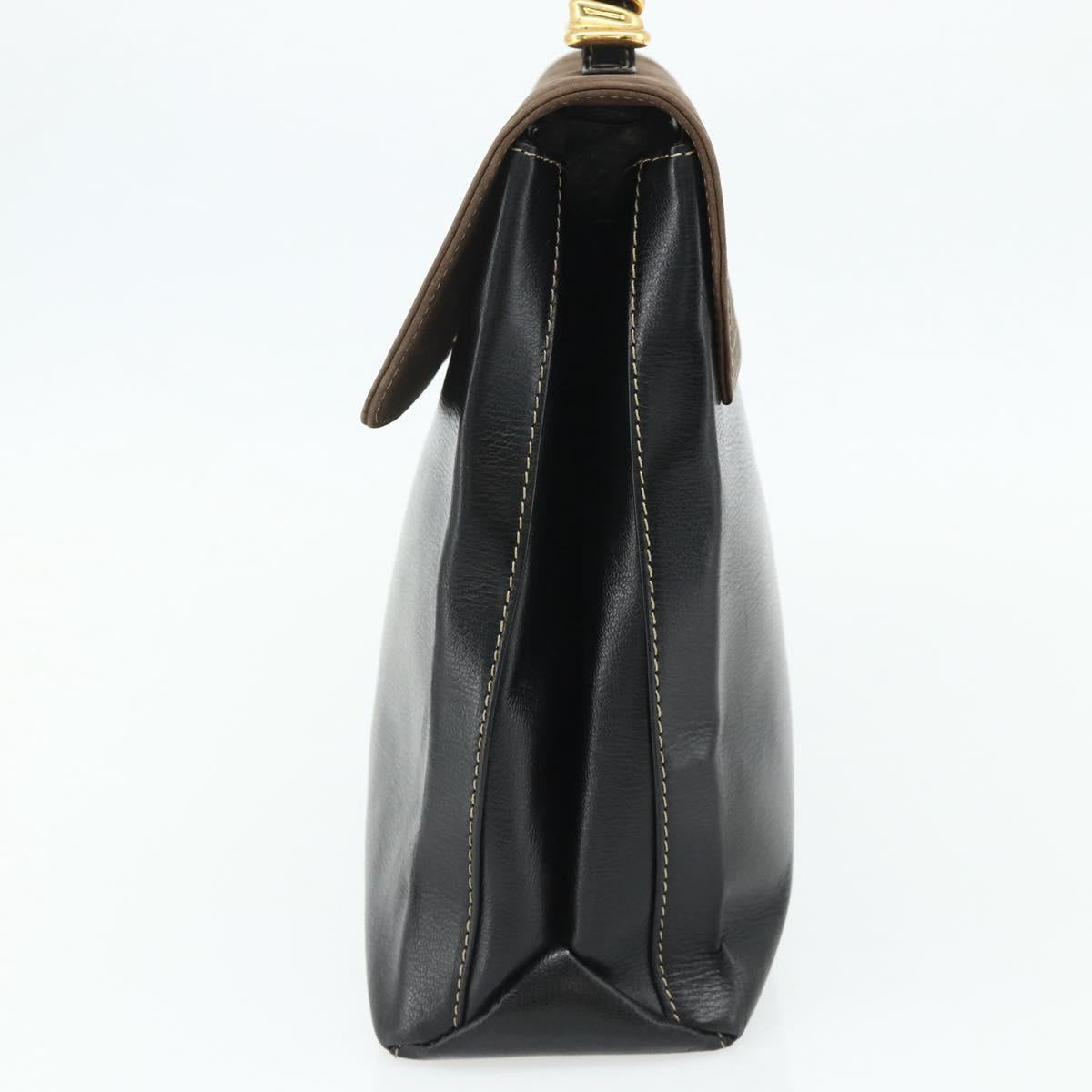 LOEWE Velazquez Hand Bag Leather Black Gold Auth 178120A