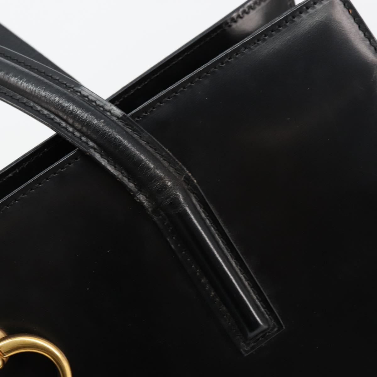 CARTIER PANTHERE Tote Bag Leather Black Gold Auth 178125