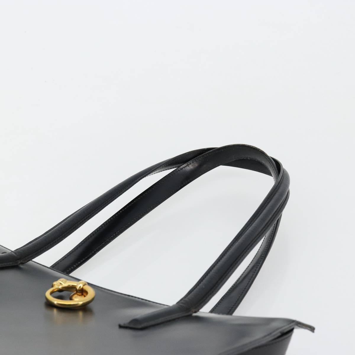 CARTIER PANTHERE Tote Bag Leather Black Gold Auth 178125
