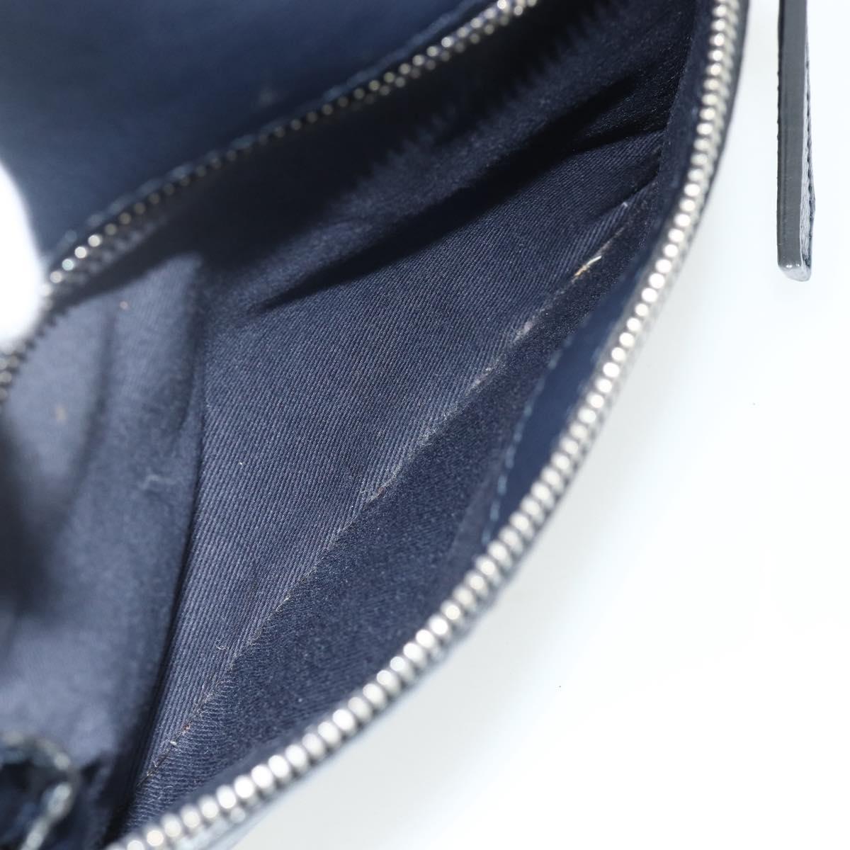 BALLY Hand Bag Leather 2way Navy Silver Auth 178127