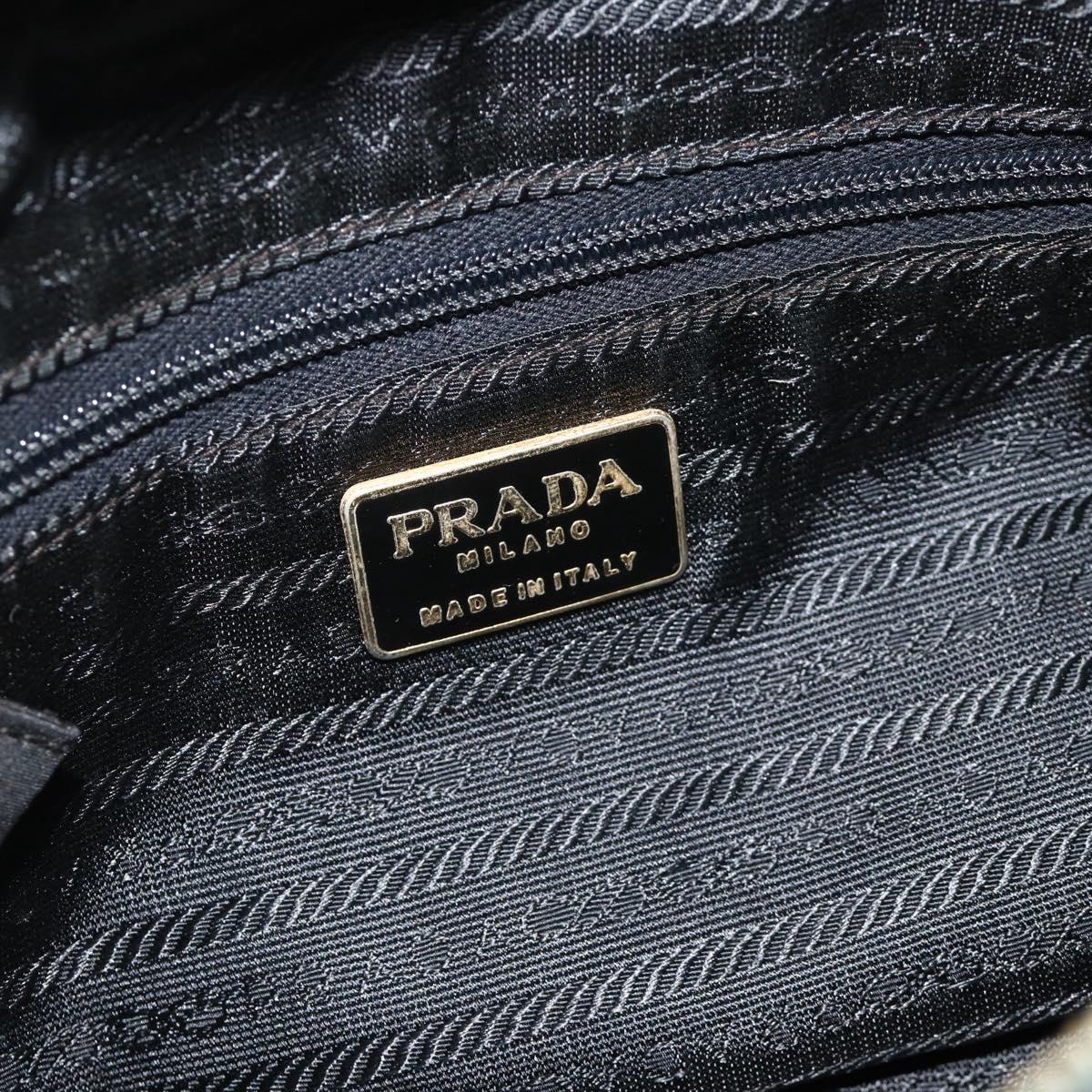 PRADA Chain Tote Bag Nylon Black Gold Auth 178129