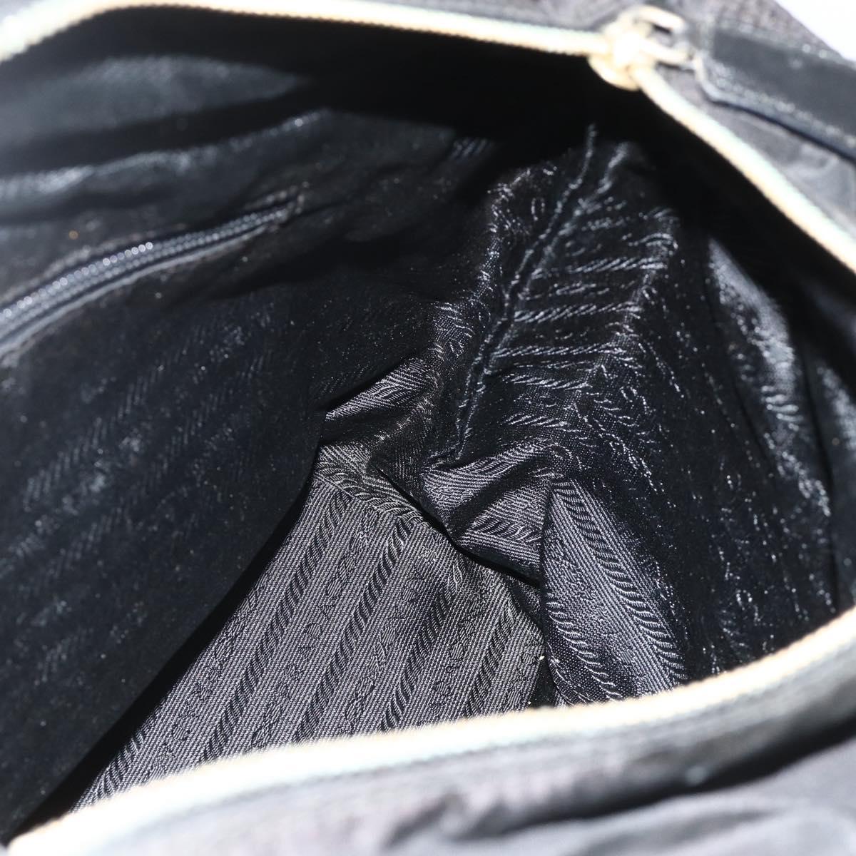 PRADA Chain Tote Bag Nylon Black Gold Auth 178129