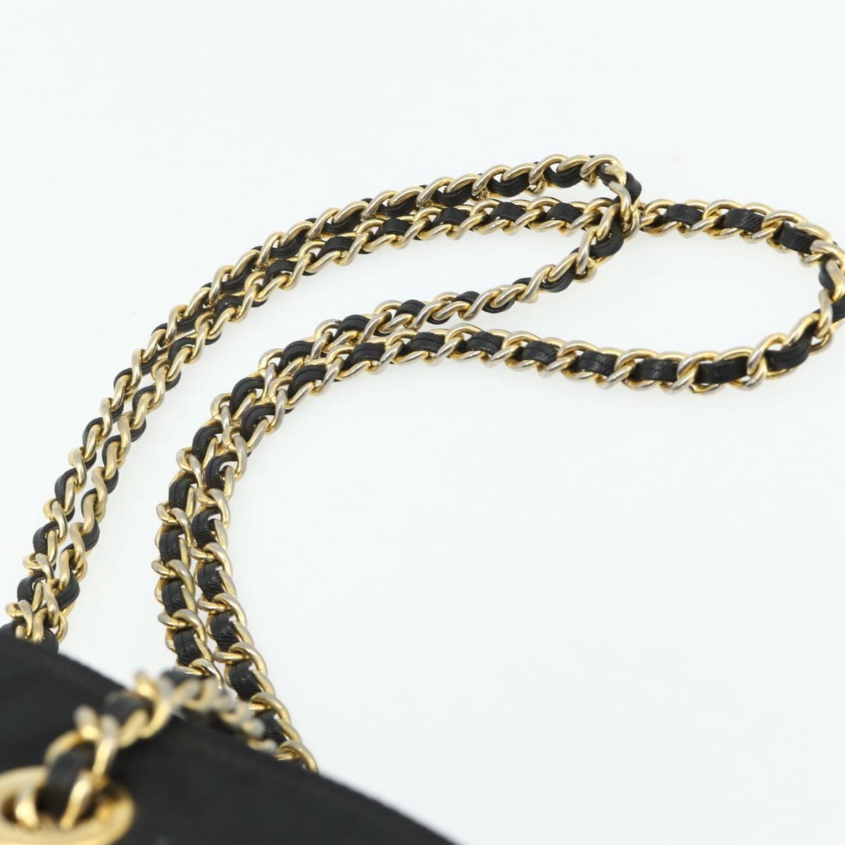 PRADA Chain Tote Bag Nylon Black Gold Auth 178129