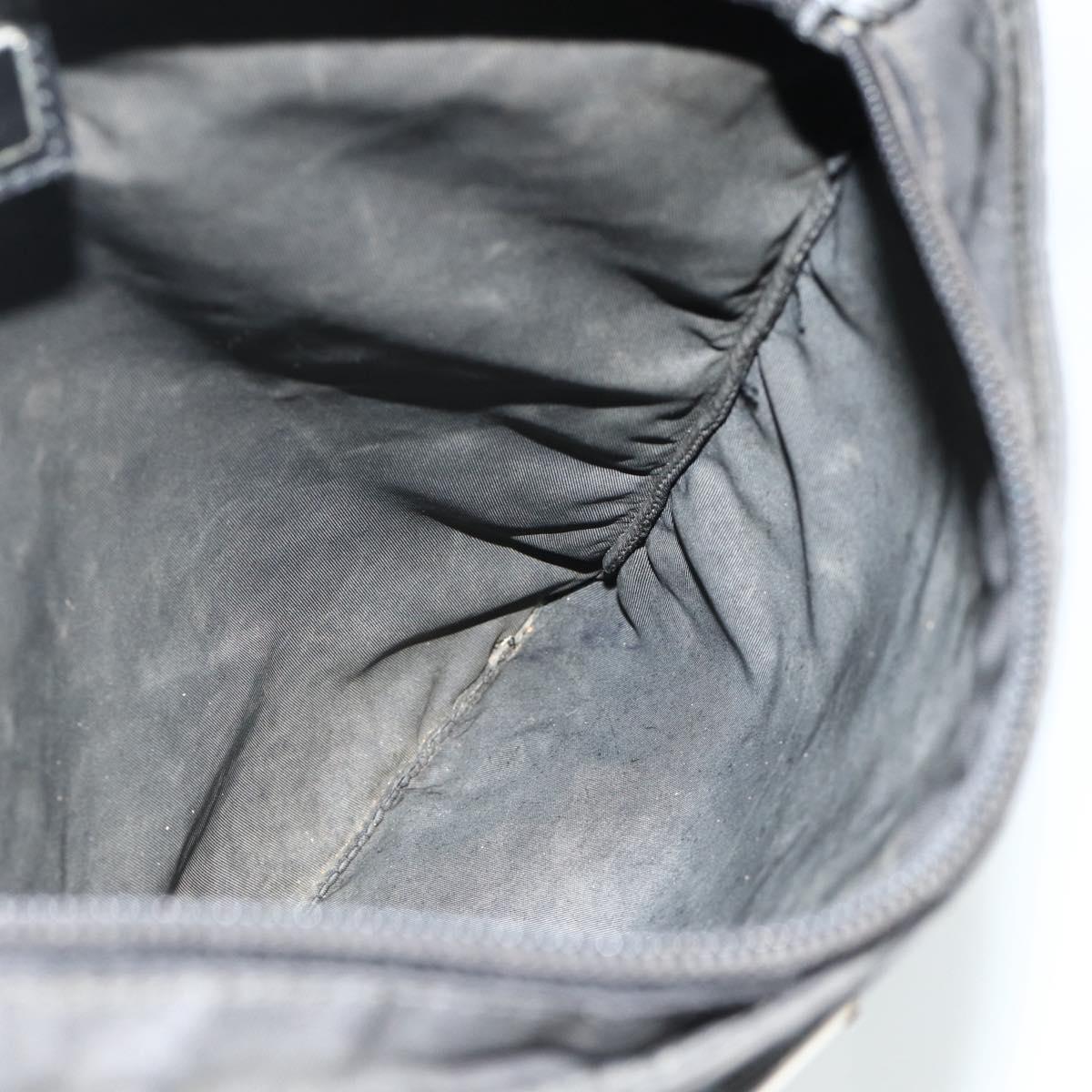 PRADA Shoulder Bag Nylon Black Silver Auth 178130