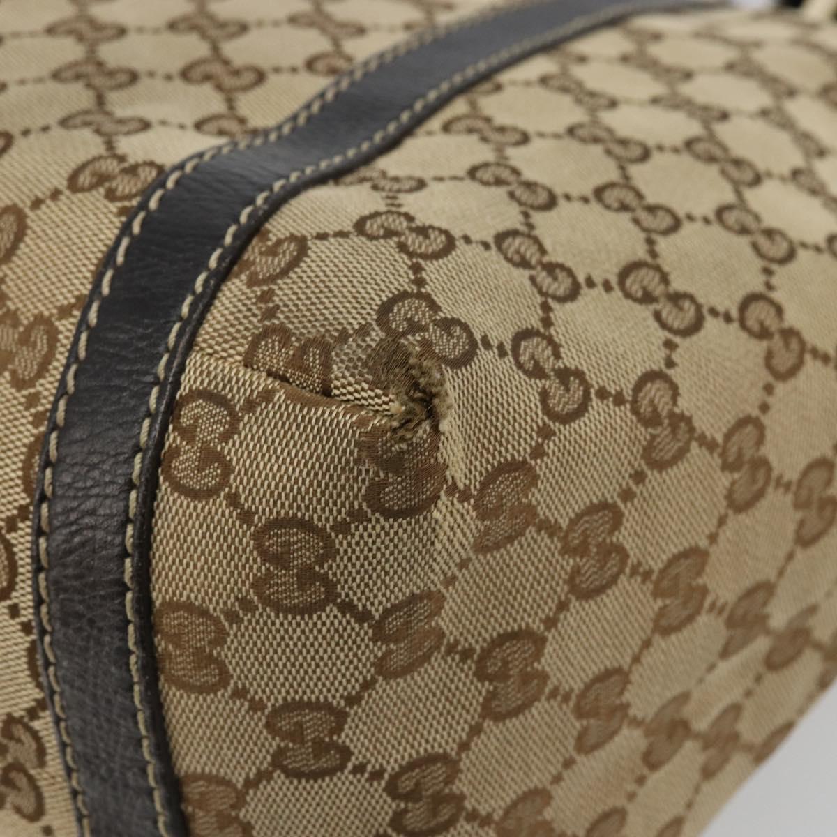 GUCCI GG Canvas Hand Bag Beige Gold 233607 Auth 178132