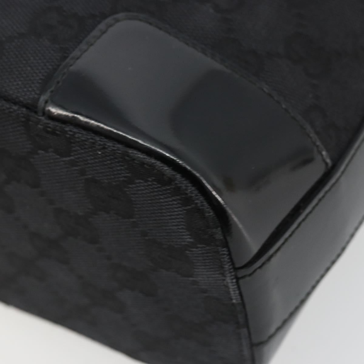 GUCCI GG Canvas Shoulder Bag Black Gold 001 4204 Auth 178150A