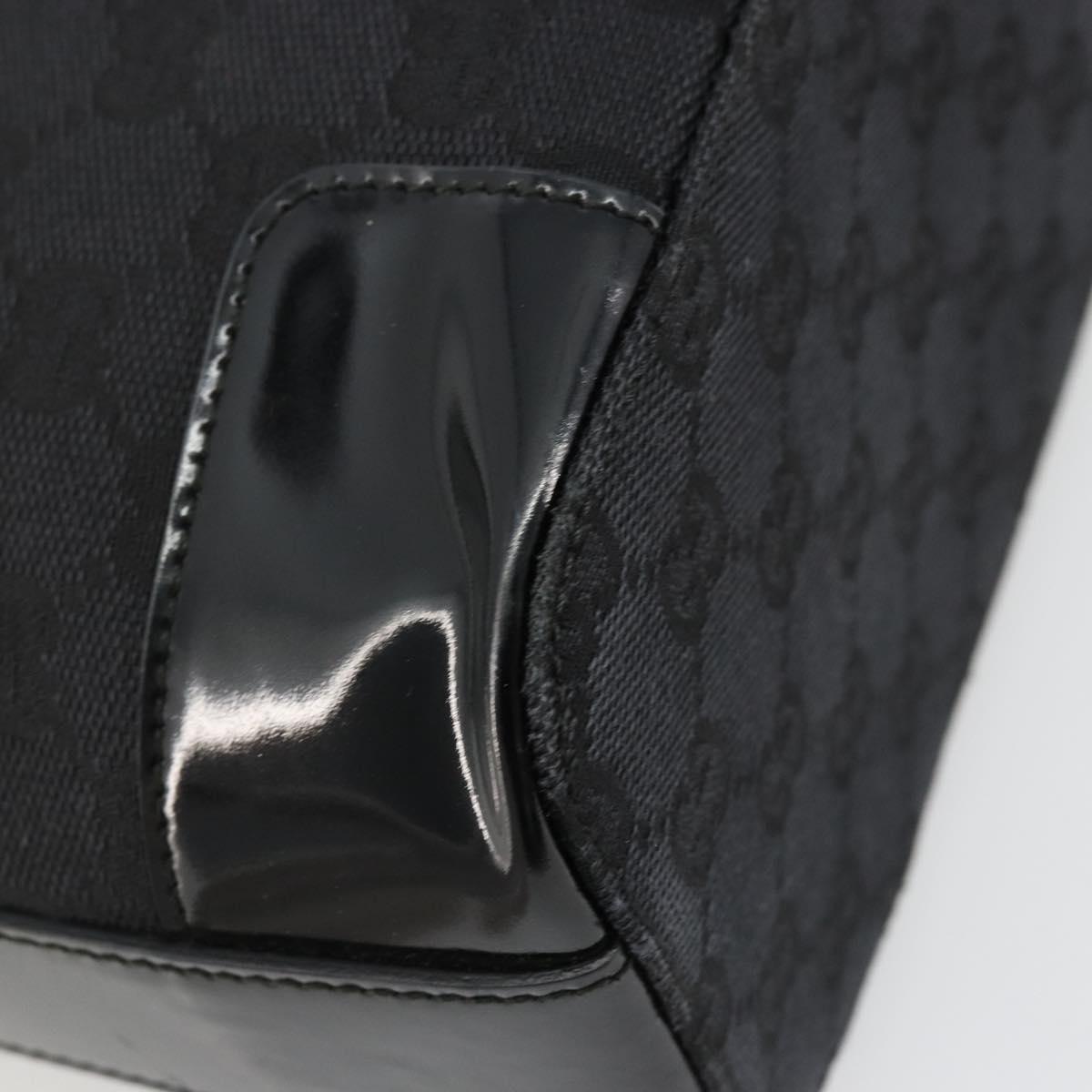 GUCCI GG Canvas Shoulder Bag Black Gold 001 4204 Auth 178150A