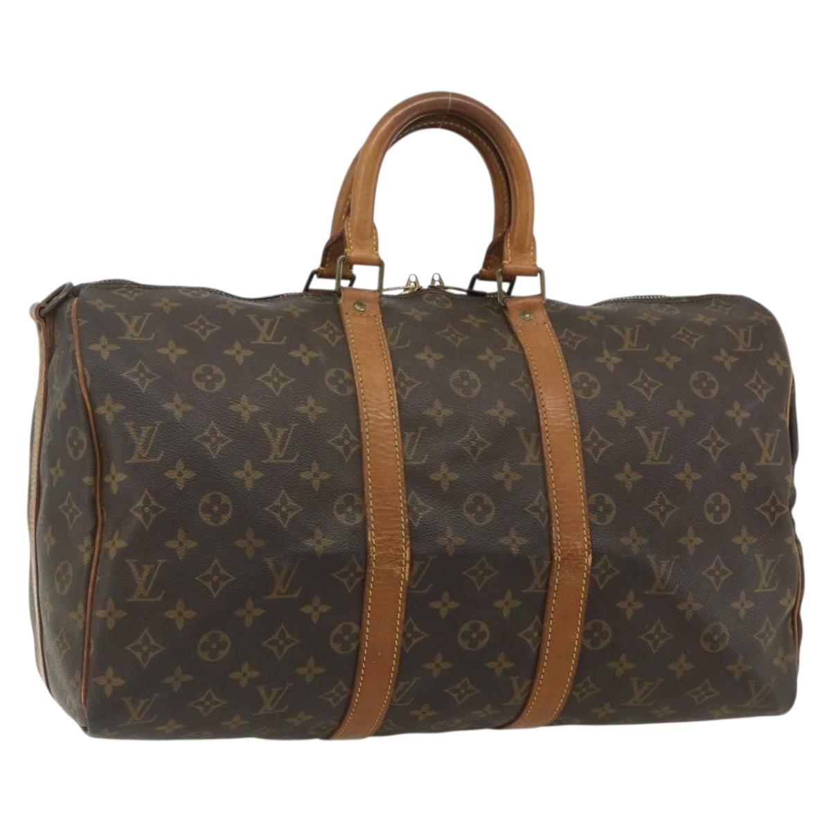 LOUIS VUITTON Monogram Keepall Bandouliere 45 Boston Bag M41418 LV Auth 178158