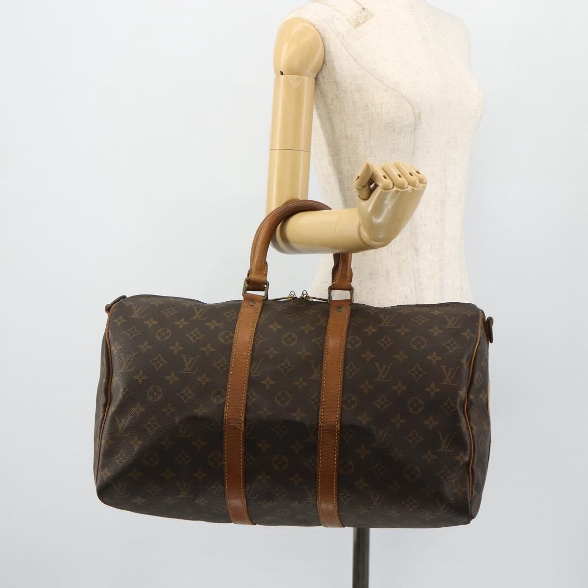 LOUIS VUITTON Monogram Keepall Bandouliere 45 Boston Bag M41418 LV Auth 178158