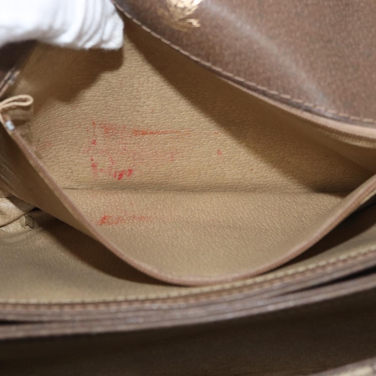 GUCCI GG Supreme Shoulder Bag PVC Beige Gold Auth 178165