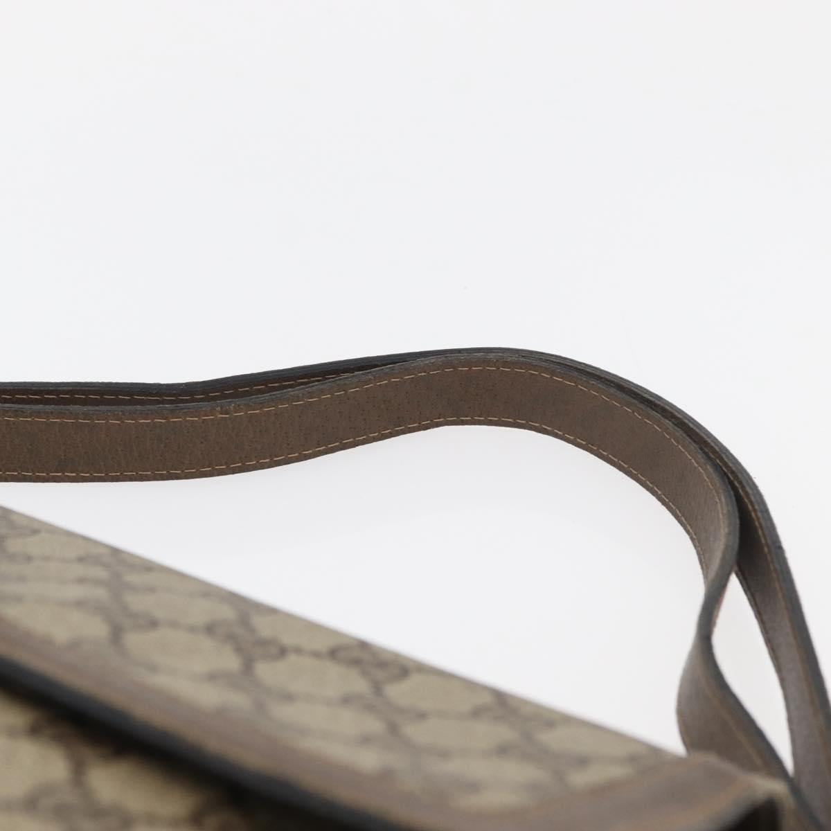 GUCCI GG Supreme Shoulder Bag PVC Beige Gold Auth 178165