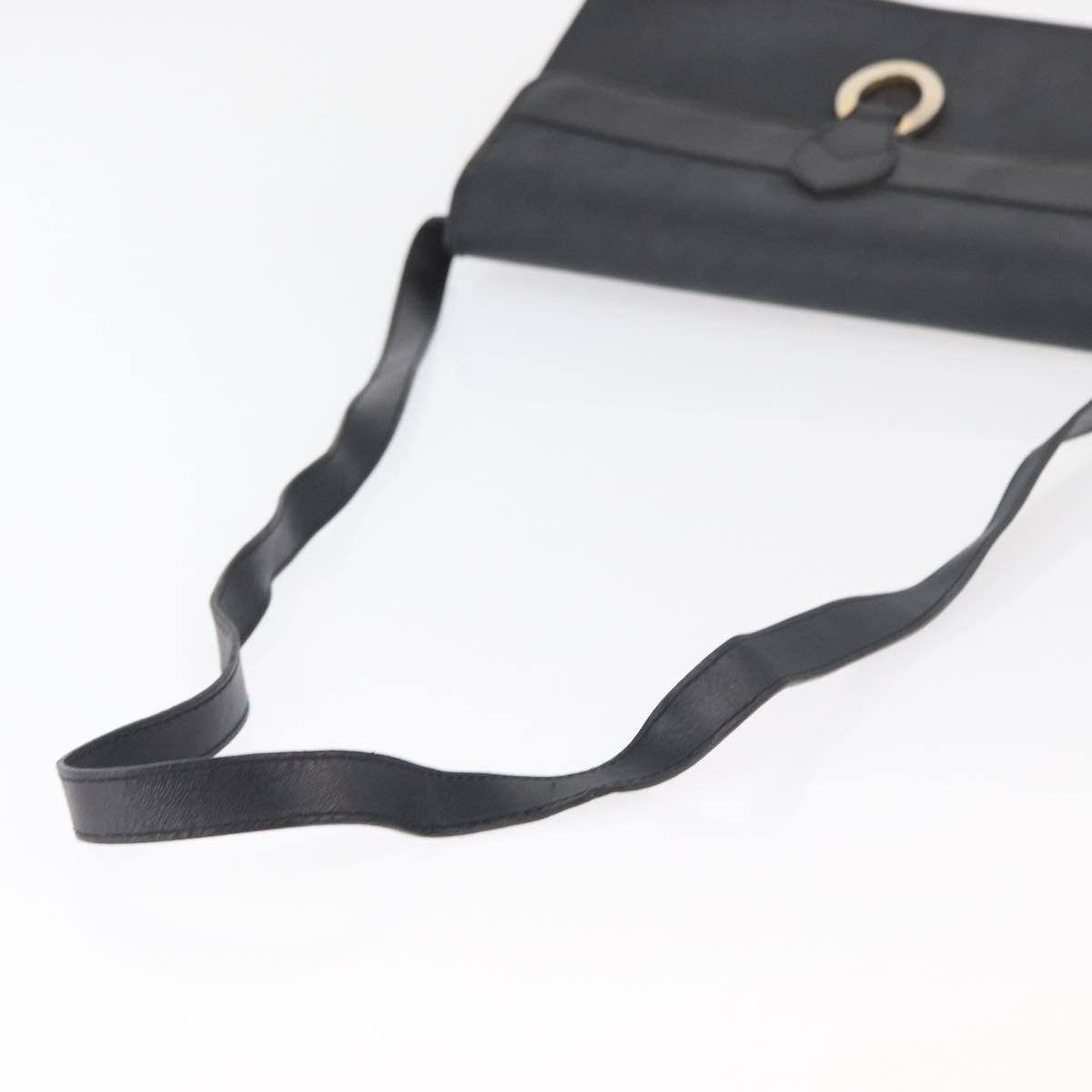 Christian Dior Trotter Canvas Shoulder Bag PVC Black Gold Auth 178171