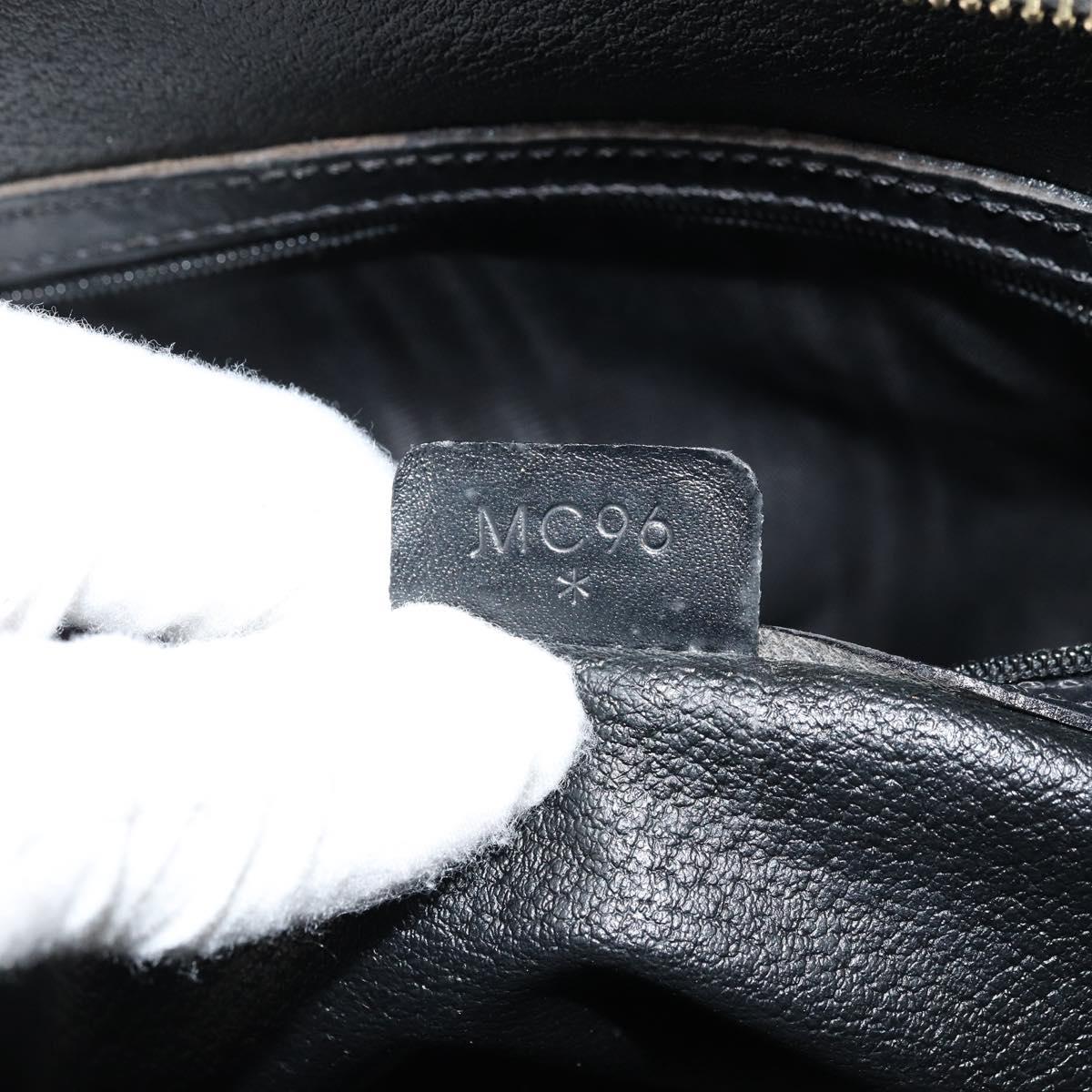 CELINE Macadam Canvas Hand Bag PVC Leather Black Gold Auth 178172A