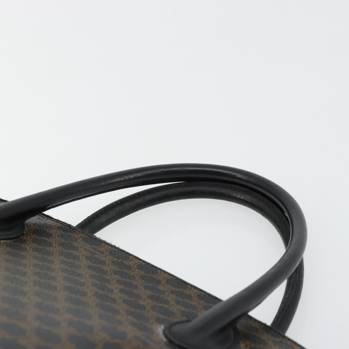 CELINE Macadam Canvas Hand Bag PVC Leather Black Gold Auth 178172A