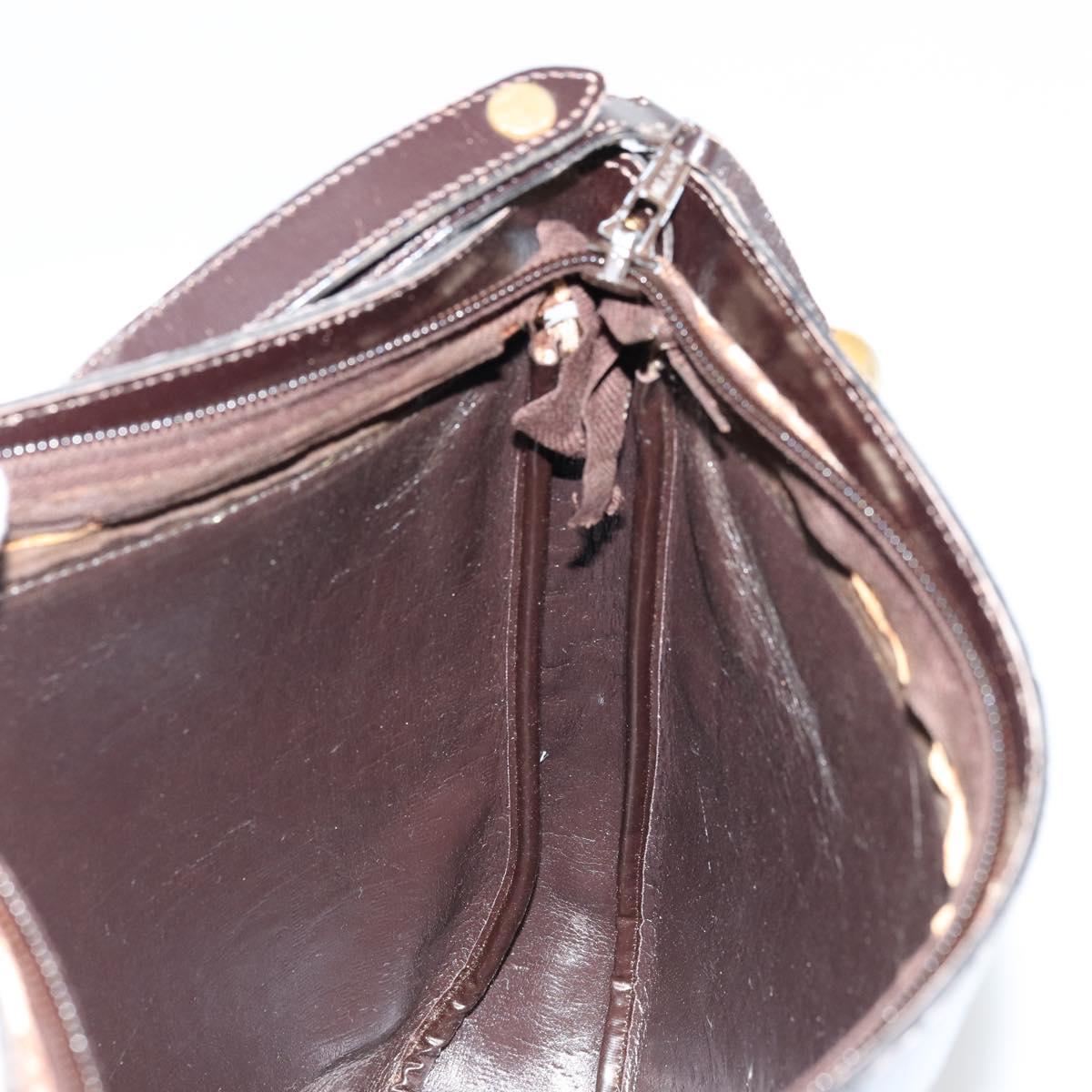 Christian Dior Trotter Canvas Shoulder Bag Brown Gold Auth 178175