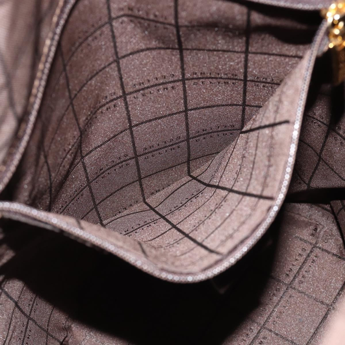 CELINE Shoulder Bag Leather Brown Gold Auth 178177