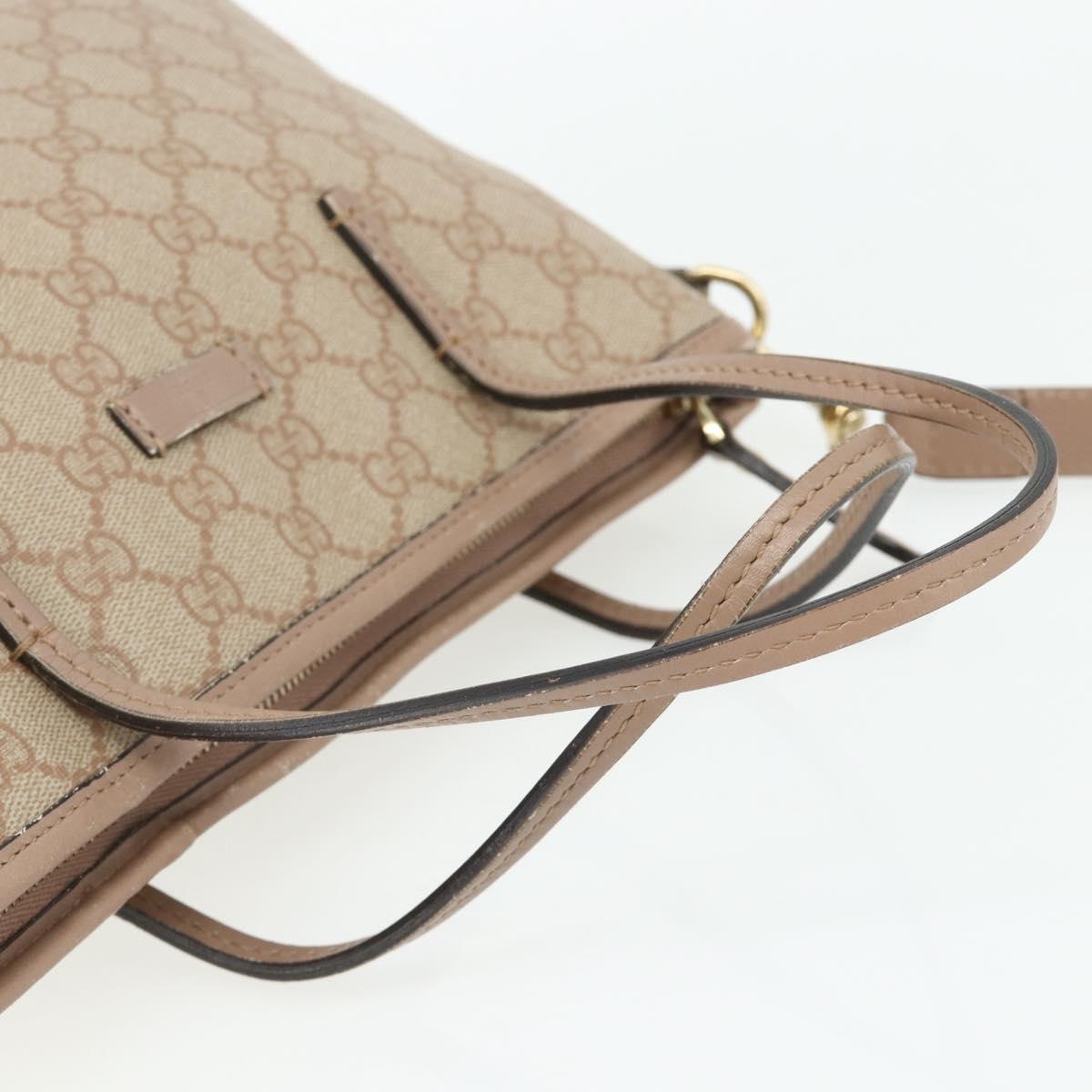 GUCCI GG Supreme Tote Bag PVC 2way Beige Gold 353440 Auth 178185