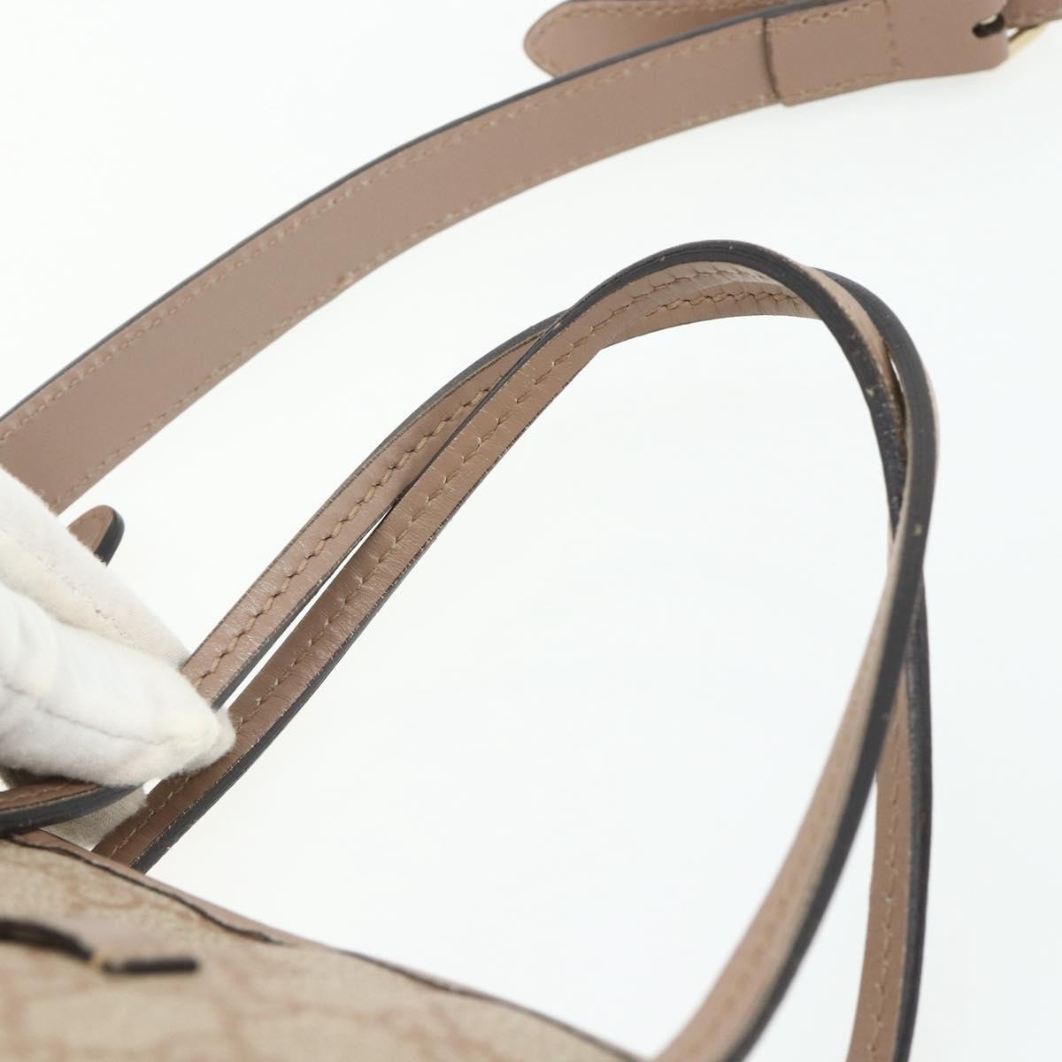 GUCCI GG Supreme Tote Bag PVC 2way Beige Gold 353440 Auth 178185