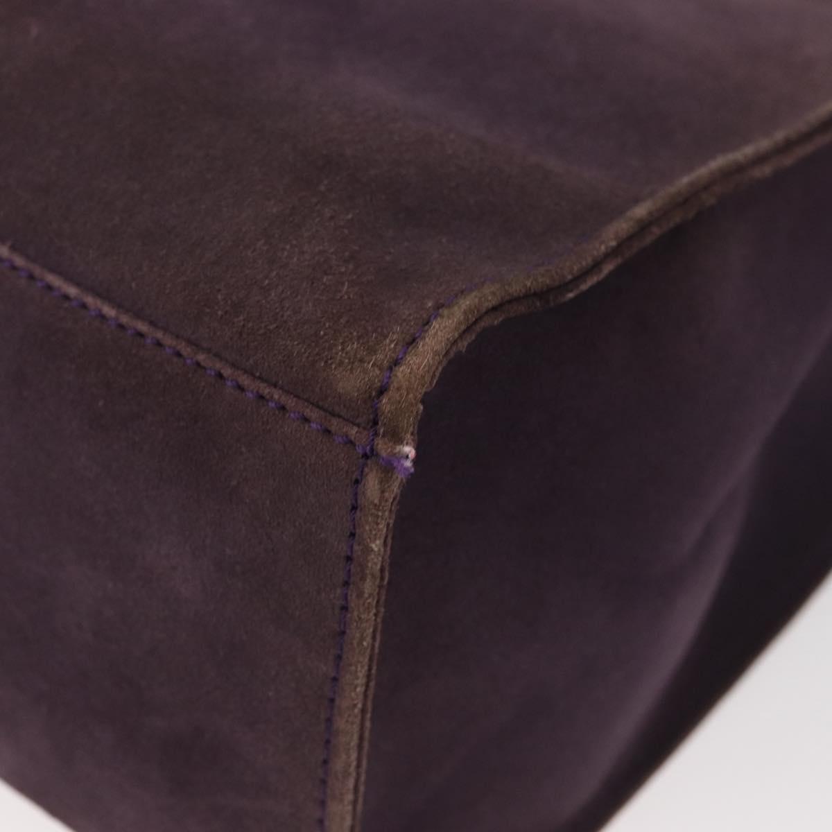 FENDI Tote Bag Suede Purple Gold Auth 178205