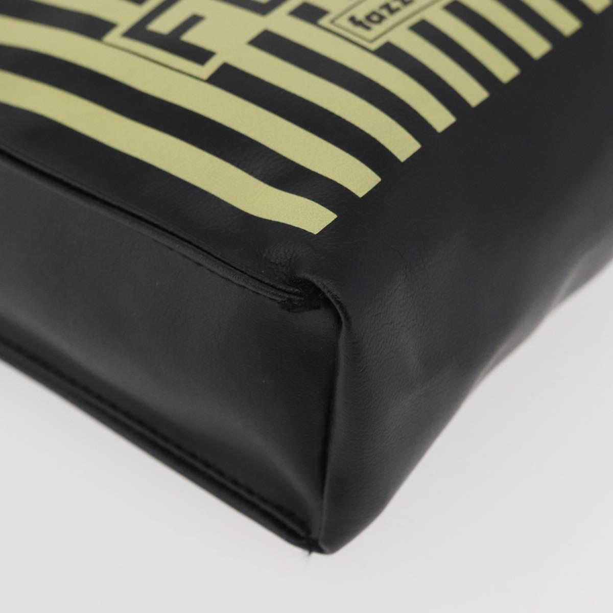 FENDI Hand Pouch Polyester Black Gold Auth 178209