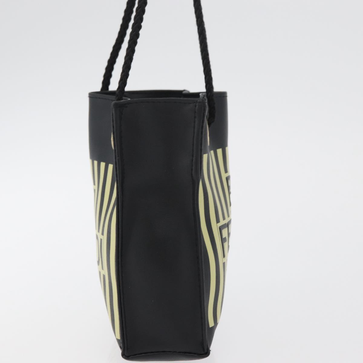 FENDI Hand Pouch Polyester Black Gold Auth 178209