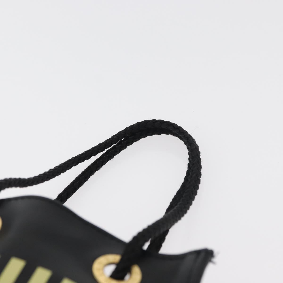 FENDI Hand Pouch Polyester Black Gold Auth 178209