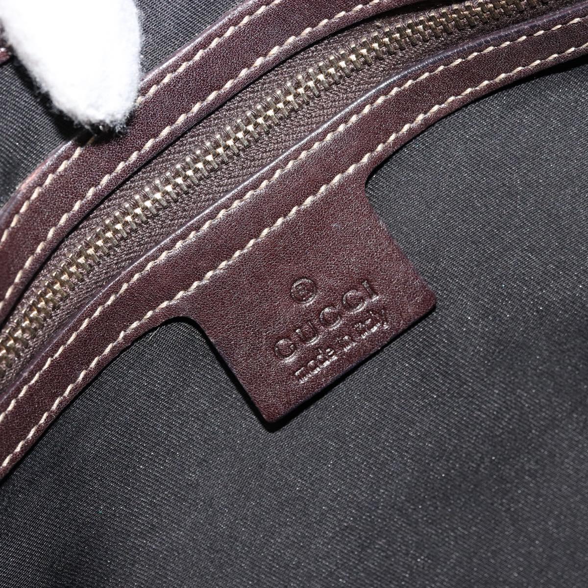 GUCCI Horsebit Jackie Shoulder Bag Canvas Black Gold 153029 Auth 178223A