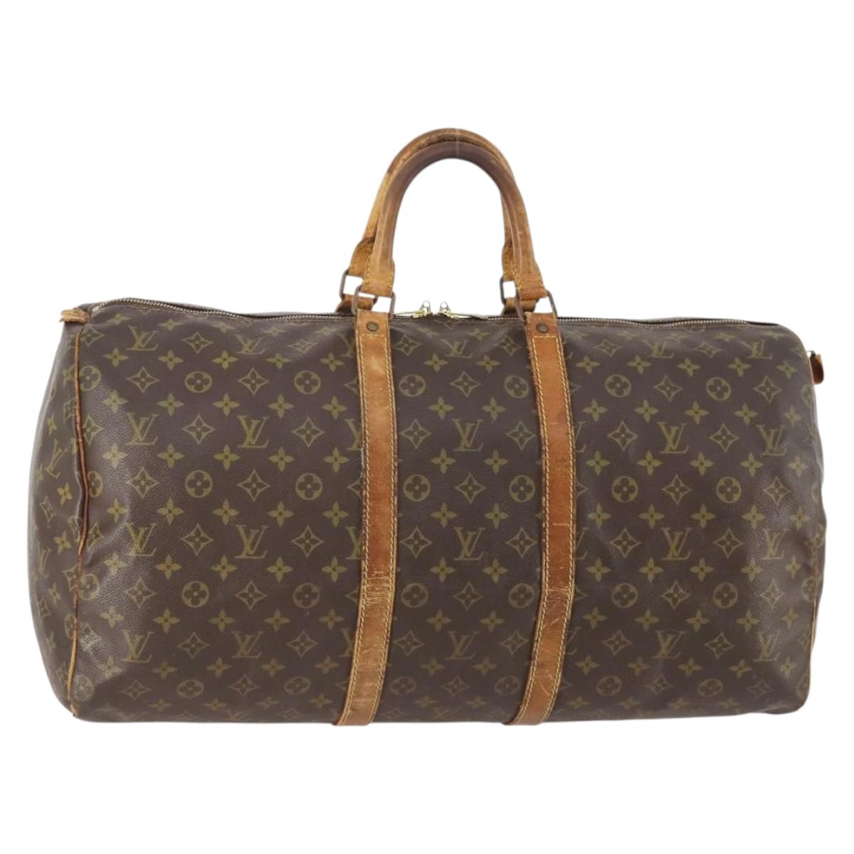 LOUIS VUITTON Monogram Keepall 55 Boston Bag M41424 LV Auth 178233
