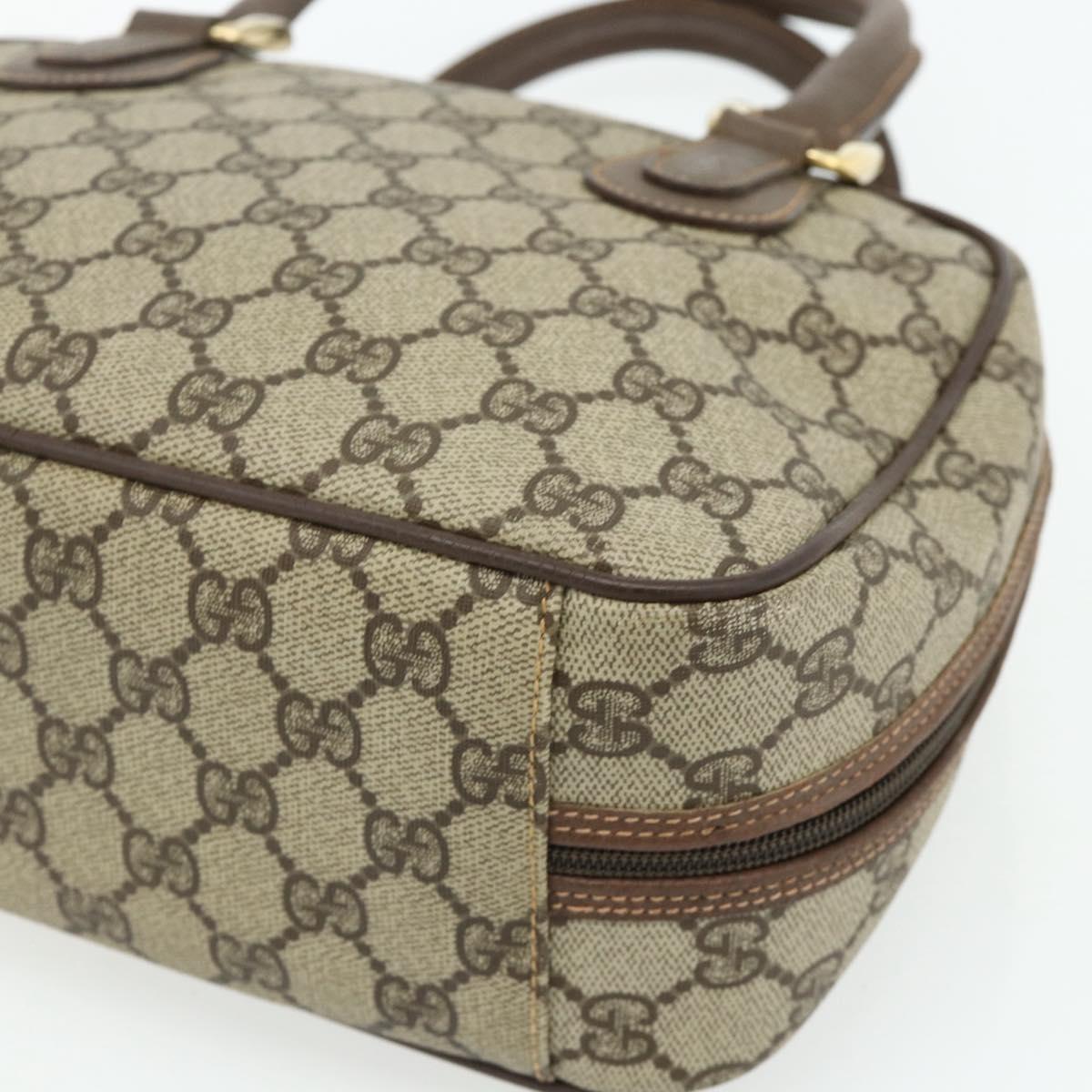 GUCCI GG Supreme Hand Bag PVC Beige Gold 000 58 6090 Auth 178240A