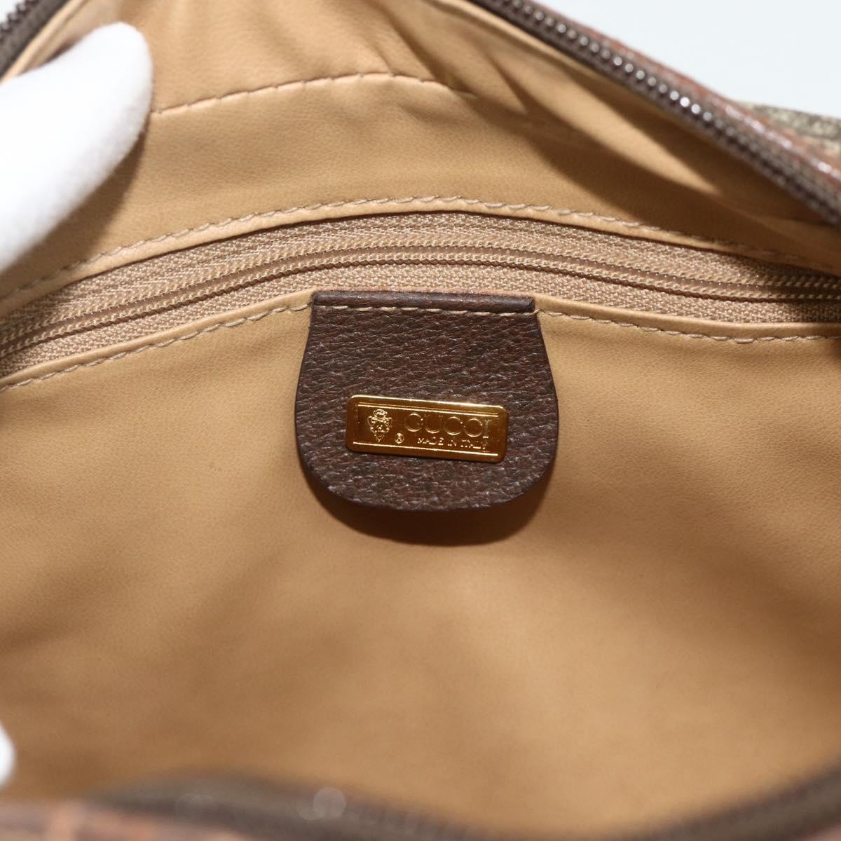 GUCCI GG Supreme Hand Bag PVC Beige Gold 000 58 6090 Auth 178240A
